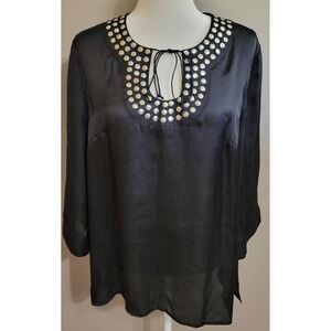 Hot In Hollywood Satin Black Blouse